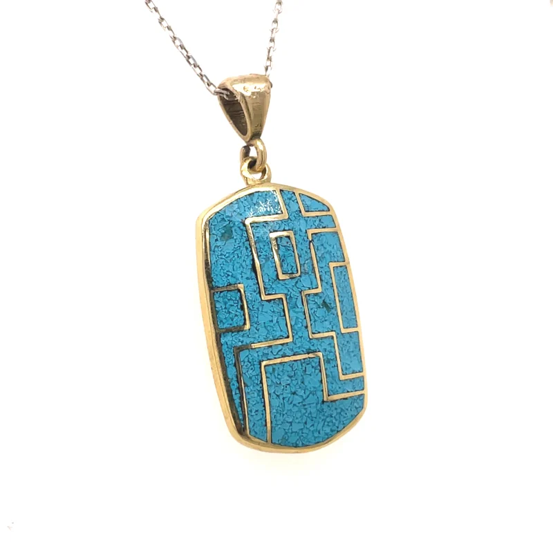 Brass Micro Mosaic Necklace - Image 2