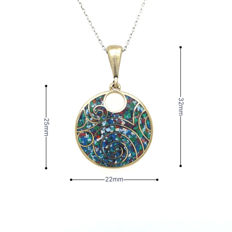 Bras Micro Mosaic Necklace - Image 3