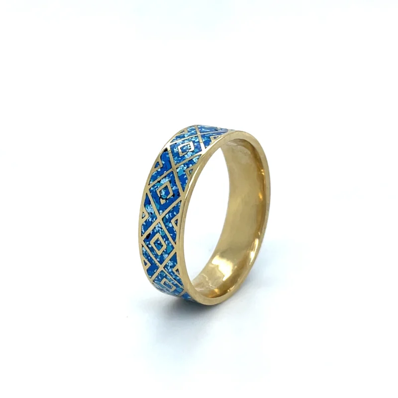 Brass Micro Mosaic Ring - Image 2