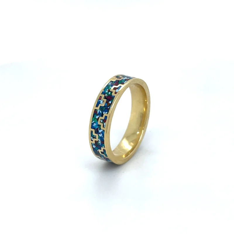 Brass Micro Mosaic Ring - Image 2
