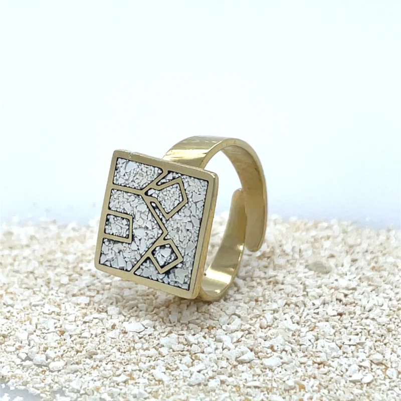 Brass Micro Mosaic Ring