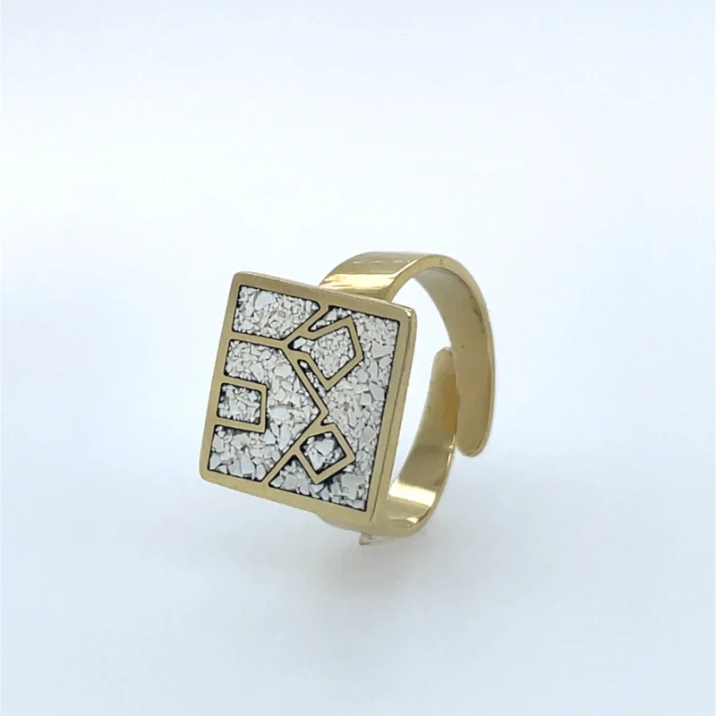 Brass Micro Mosaic Ring - Image 2