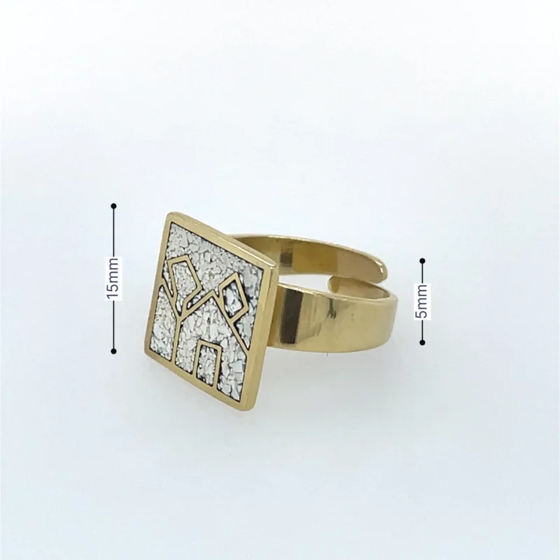 Brass Micro Mosaic Ring - Image 3