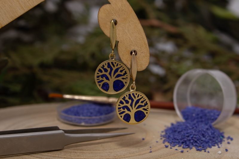Brass Micro Mosaic Earring - Image 4