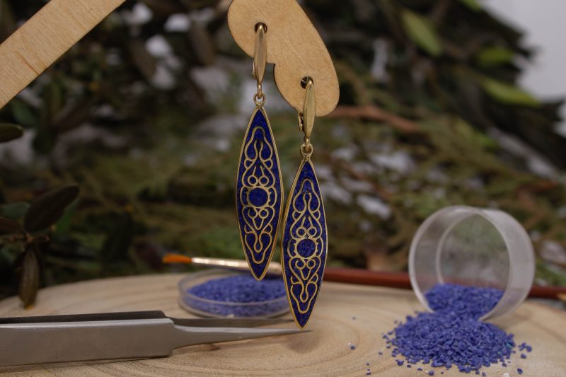 Brass Micro Mosaic Earring - Image 4