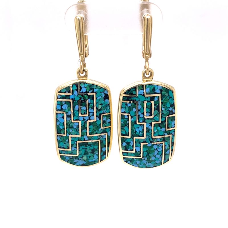 Brass Micro Mosaic Earring - Image 2