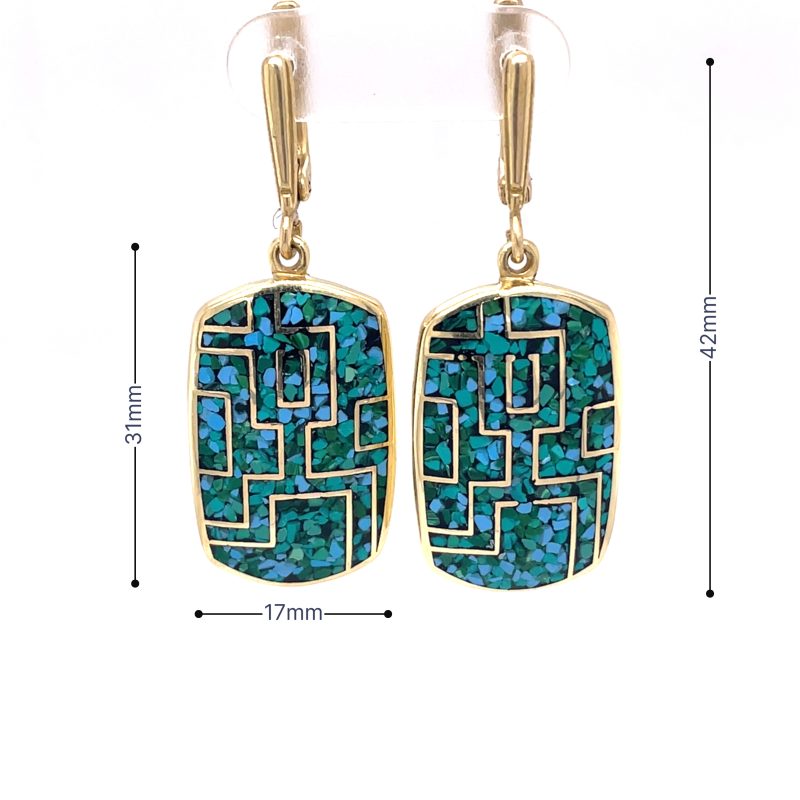 Brass Micro Mosaic Earring - Image 3