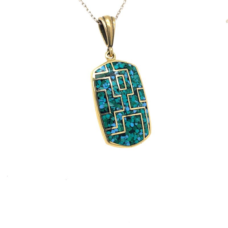 Brass Micro Mosaic Necklace - Image 2