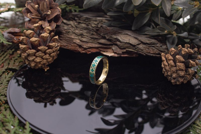 Brass Micro Mosaic Ring - Image 5
