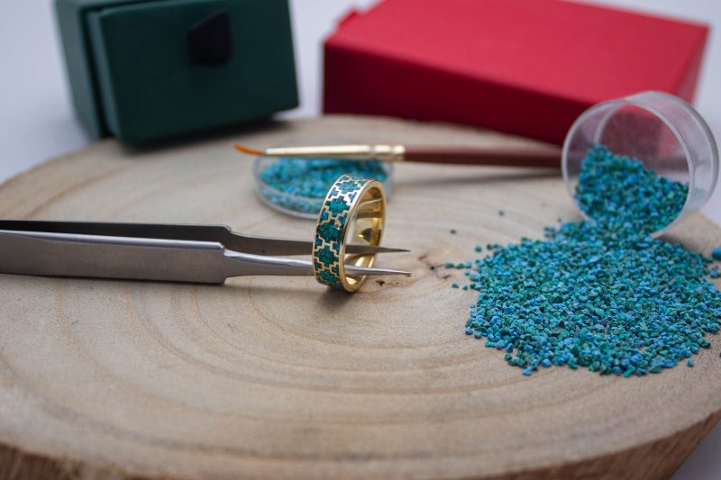 Brass Micro Mosaic Ring - Image 4