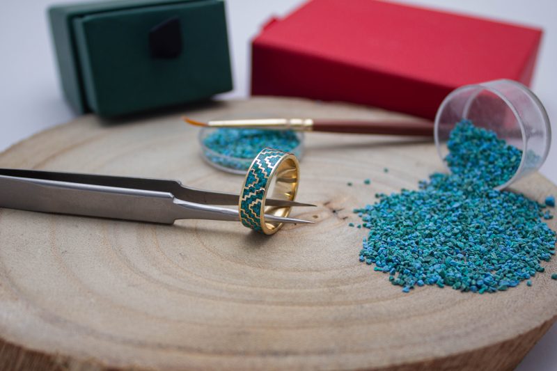 Brass Micro Mosaic ring - Image 4