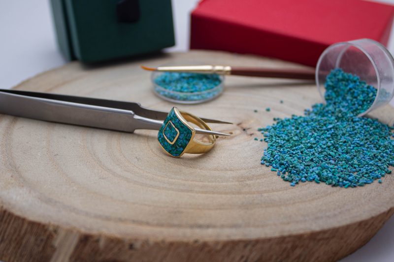 Brass Micro Mosaic Ring - Image 4