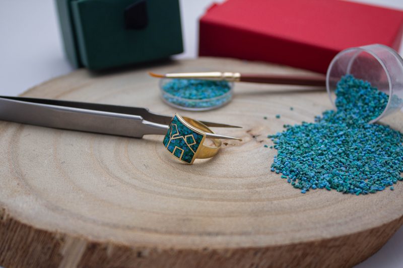 Brass Micro Mosaic Ring - Image 4