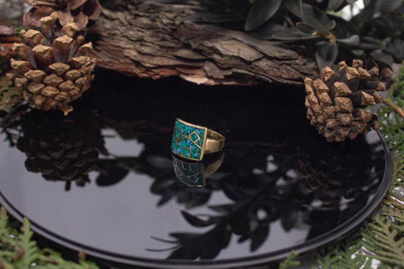 Brass Micro Mosaic Ring - Image 5