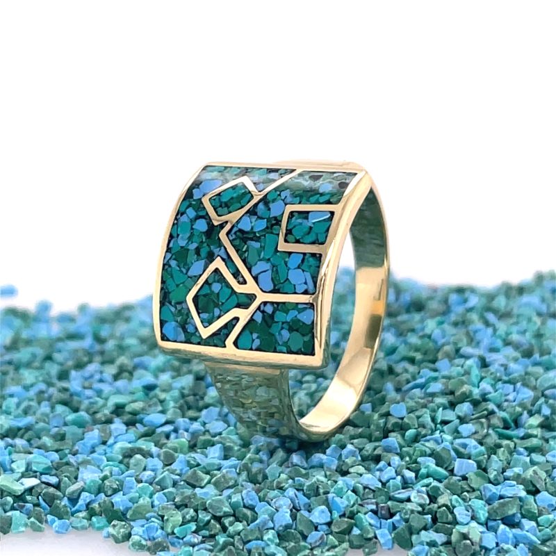 Brass Micro Mosaic Ring