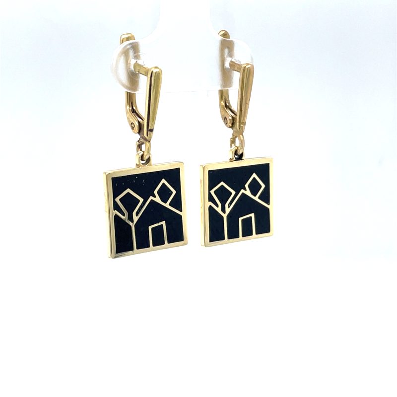 Brass Micro Mosaic Earring - Image 2