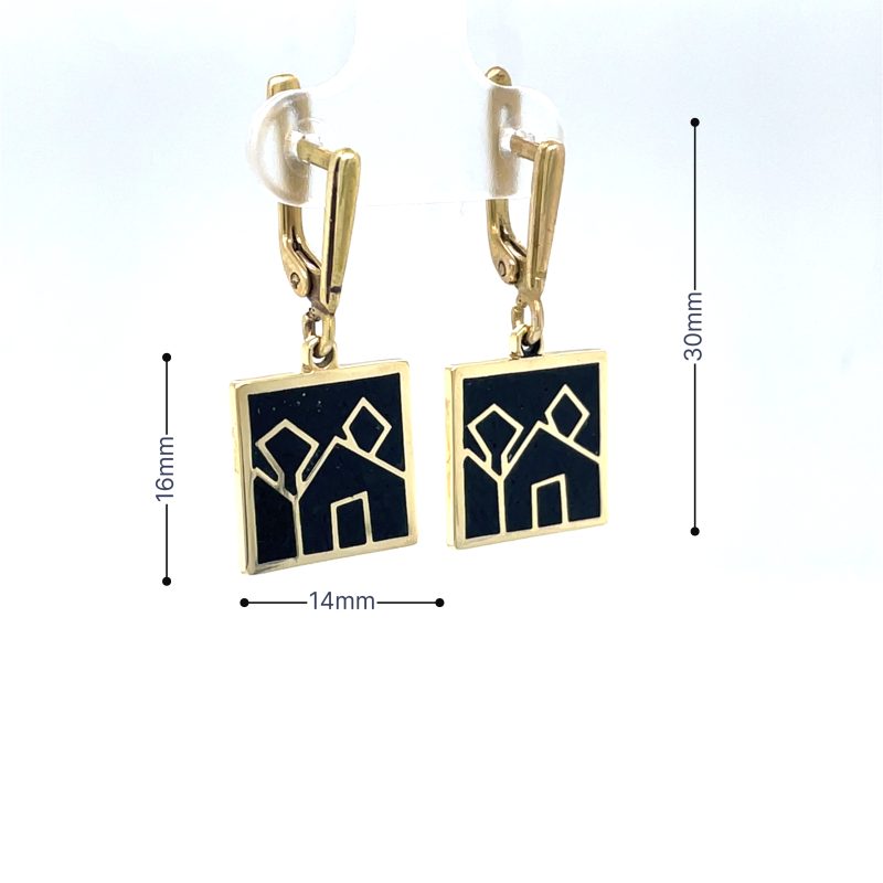 Brass Micro Mosaic Earring - Image 3