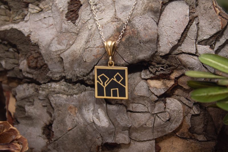 Brass Micro Mosaic Necklace - Image 4