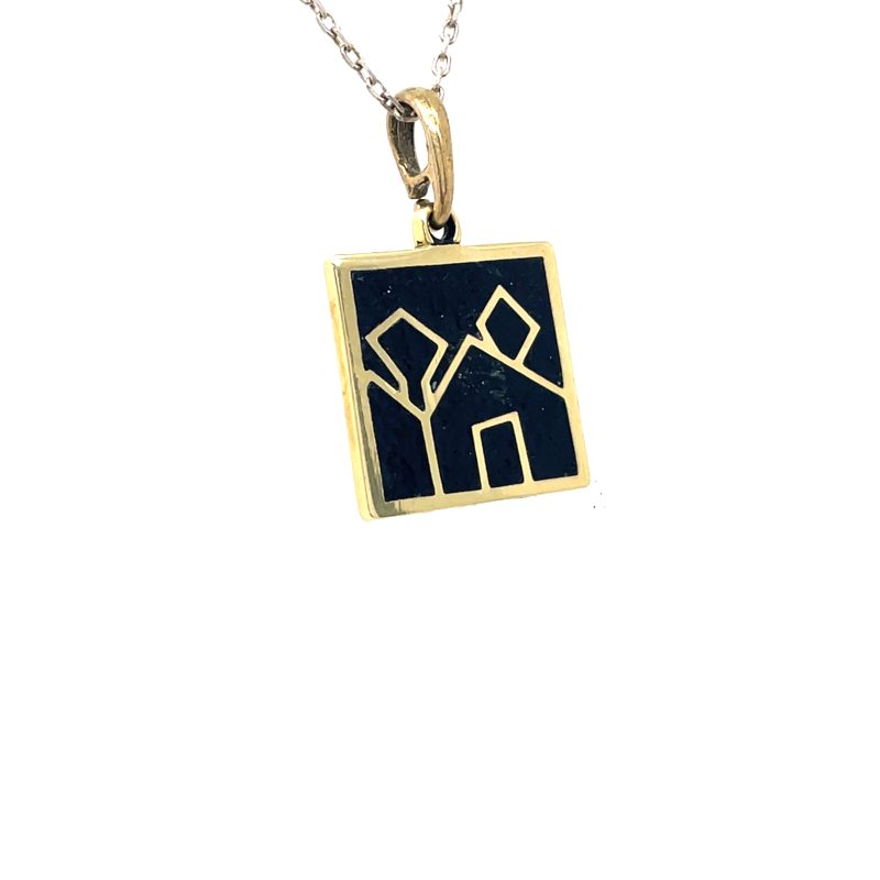 Brass Micro Mosaic Necklace - Image 2