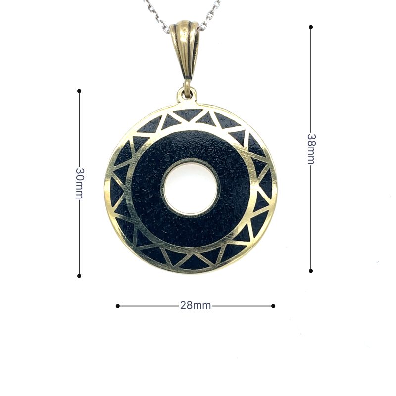 Brass Micro Mosaic Necklace - Image 4
