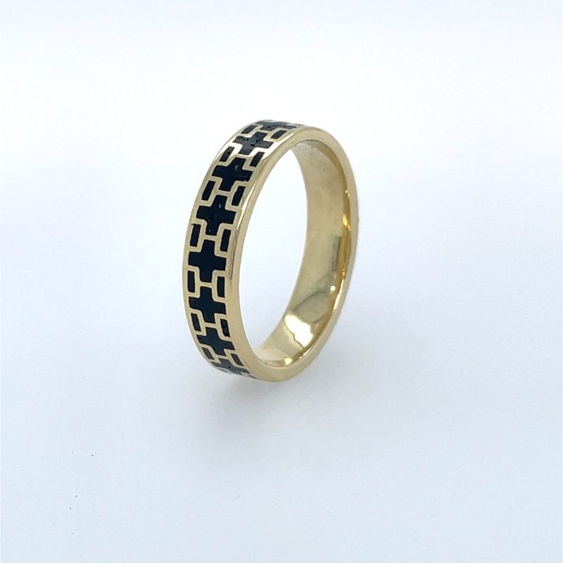 Brass Micro Mosaic Ring - Image 2