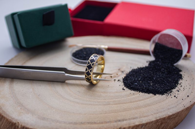 Brass Micro Mosaic Ring - Image 4