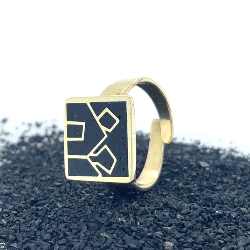 Brass Micro Mosaic Ring