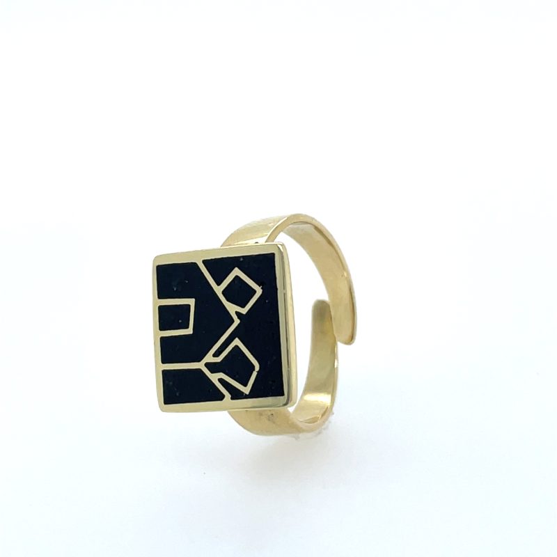 Brass Micro Mosaic Ring - Image 2