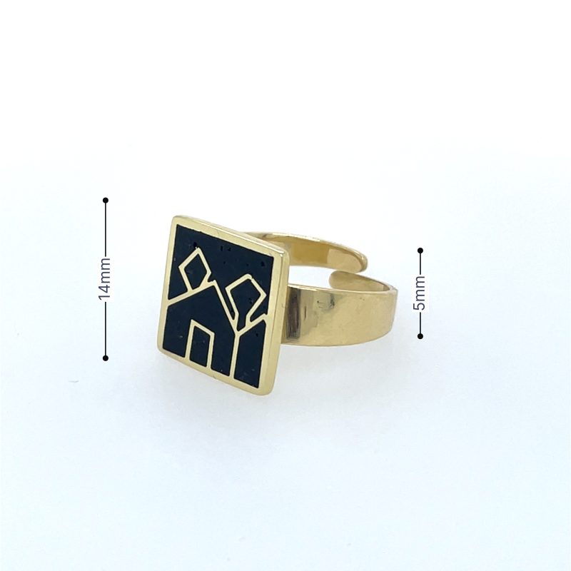 Brass Micro Mosaic Ring - Image 3