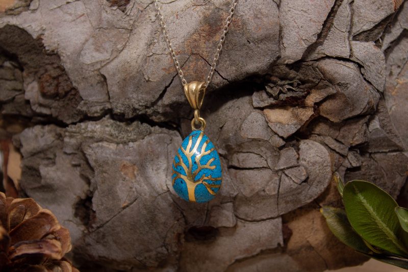 Brass Micro Mosaic Necklace - Image 4