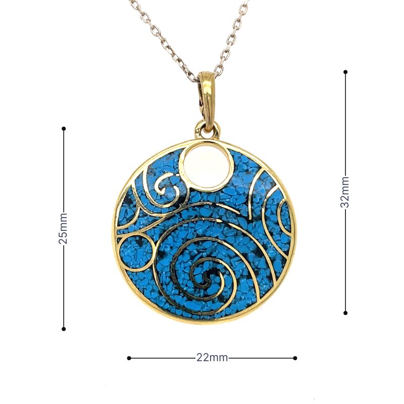 Brass Micro Mosaic Necklace - Image 3