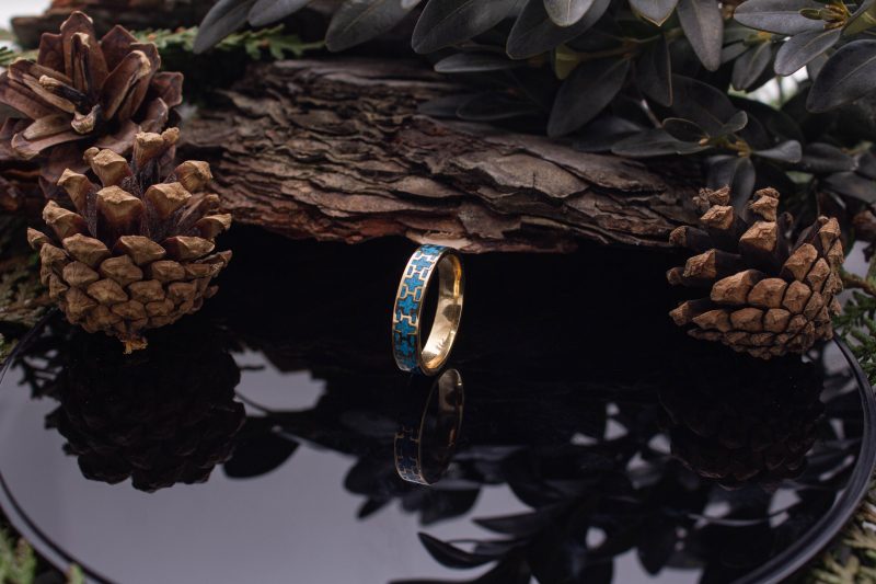 Brass Micro Mosaic Ring - Image 5