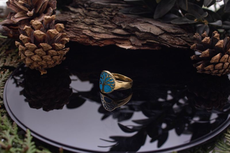 Brass Micro Mosaic Ring - Image 5