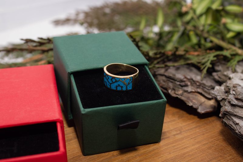 Brass Micro Mosaic Rings - Image 6