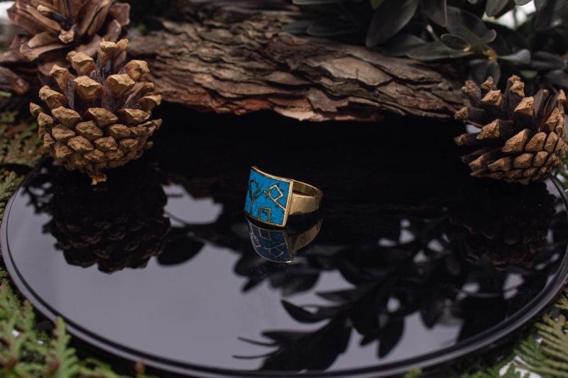 Brass Micro Mosaic Ring - Image 5