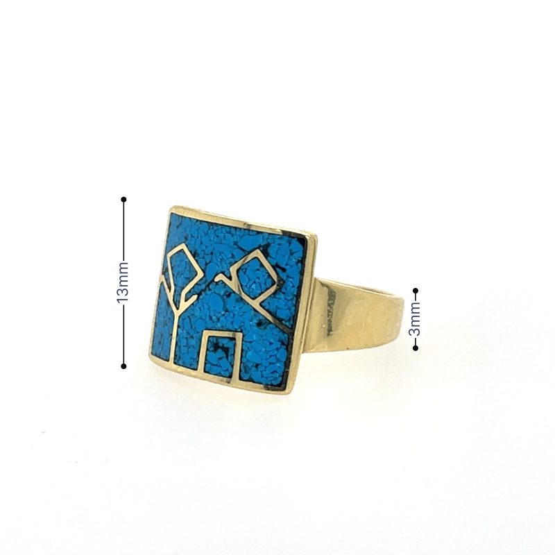 Brass Micro Mosaic Ring - Image 3