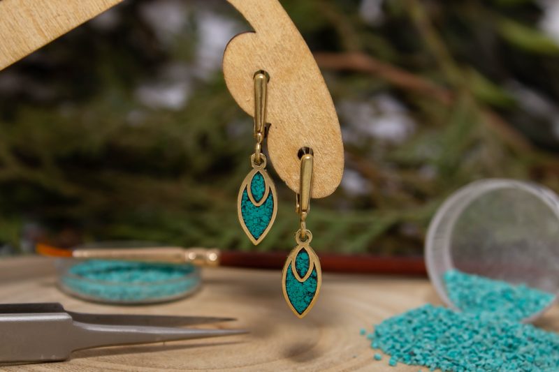Brass Micro Mosaic Earring - Image 4