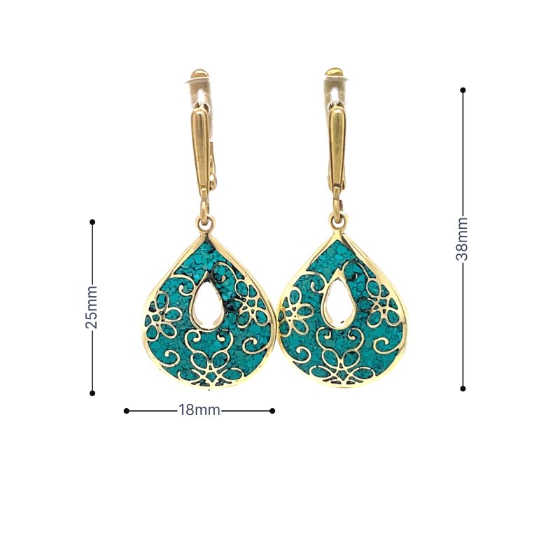 Brass Micro Mosaic Earring - Image 3