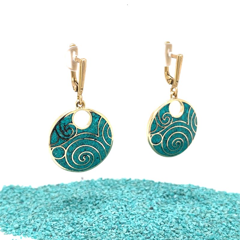 Brass Micro Mosaic Earrings