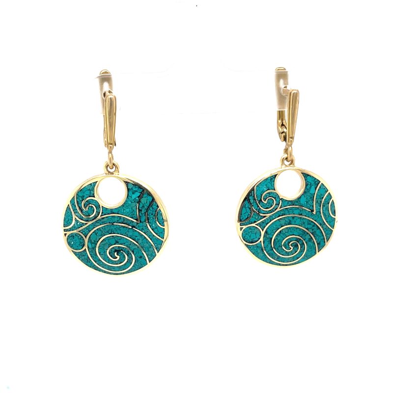 Brass Micro Mosaic Earrings - Image 2
