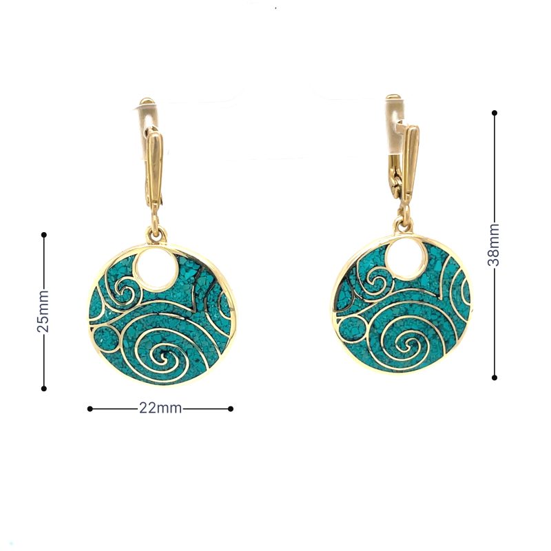 Brass Micro Mosaic Earrings - Image 3