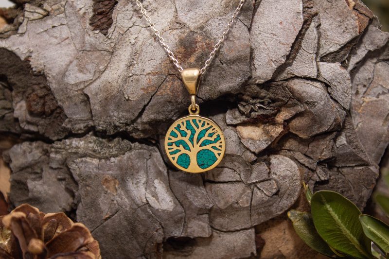 Brass Micro Mosaic Necklace - Image 4