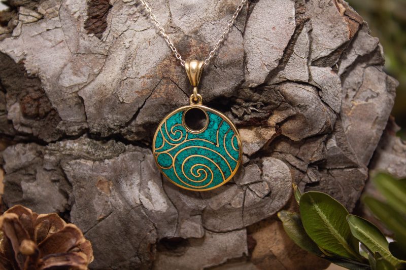 Brass Micro Mosaic Necklace - Image 4