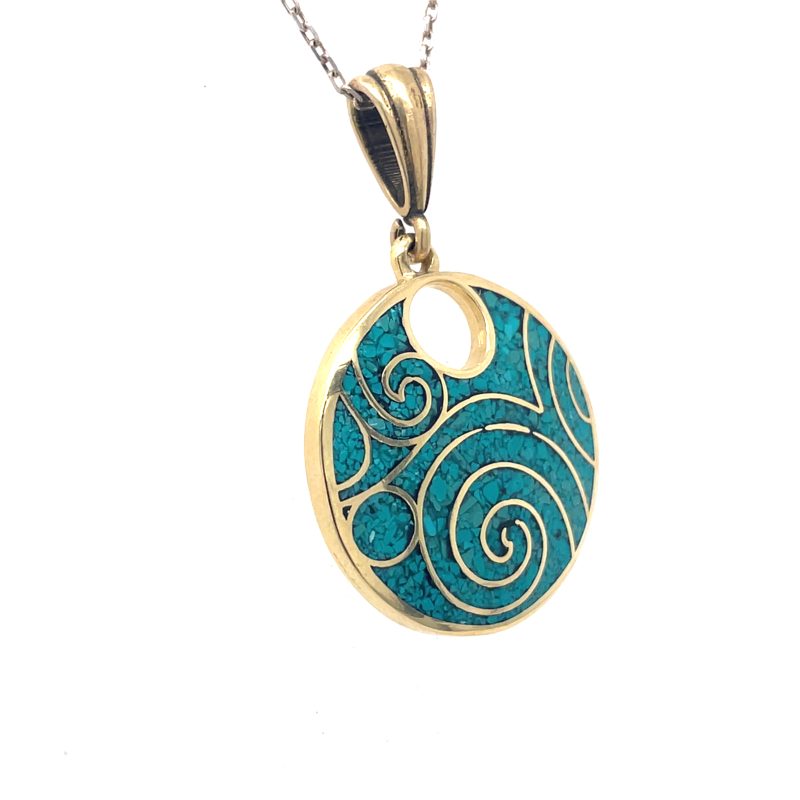 Brass Micro Mosaic Necklace - Image 2