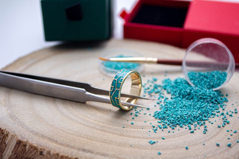 Brass Micro Mosaic Ring - Image 4