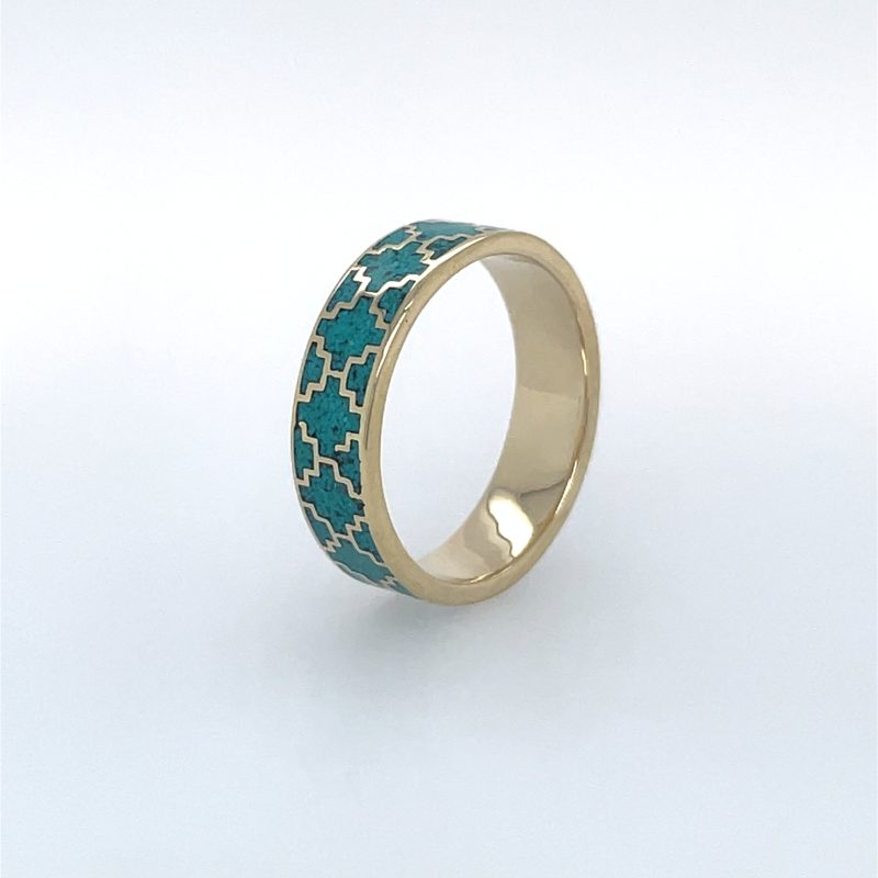 Brass Micro Mosaic Ring - Image 2