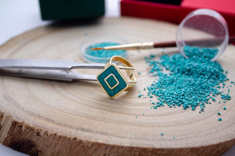 Brass Micro Mosaic Ring - Image 4