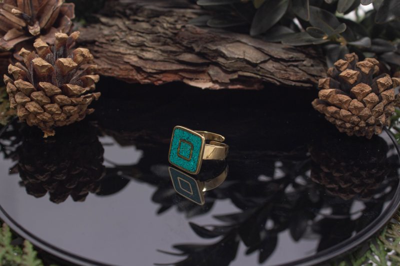 Brass Micro Mosaic Ring - Image 5