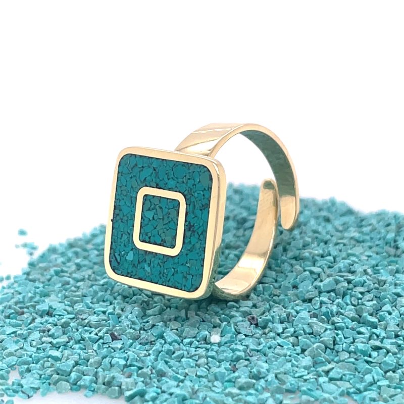 Brass Micro Mosaic Ring