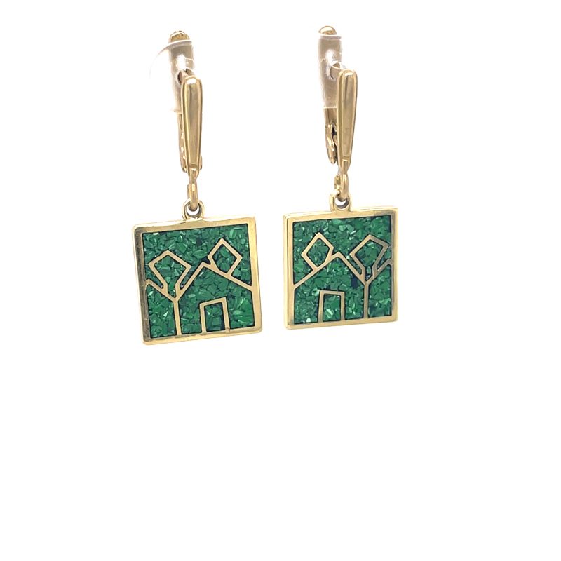 Brass Micro Mosaic Earring - Image 2